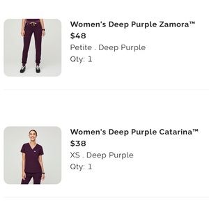 Figs xs deep purple SET